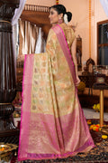 Buttermilk Beige Silk Saree