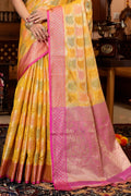 Canery Yellow Silk Saree
