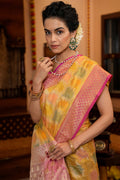 Canery Yellow Silk Saree