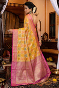 Canery Yellow Silk Saree