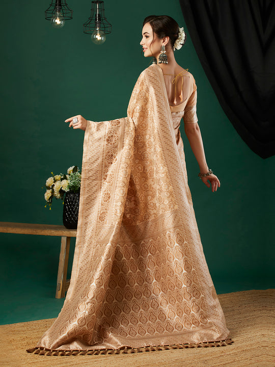 Linen Cotton Banarasi Silk Saree With Blouse Piece