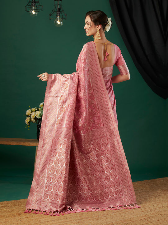 Linen Cotton Banarasi Silk Saree With Blouse Piece