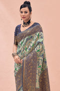 Sage Green Kanjivaram Saree