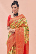 Lemon Yellow Kanjivaram Saree