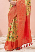 Lemon Yellow Kanjivaram Saree