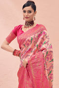 Watermelon Pink Kanjivaram Saree