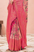 Watermelon Pink Kanjivaram Saree