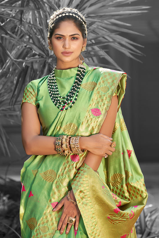 Charmuse Green Banarasi Saree