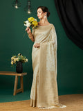Nylon Jacquard Banarasi Silk Saree With Blouse Piece