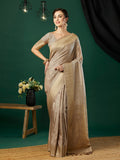 Nylon Jacquard Banarasi Silk Saree With Blouse Piece