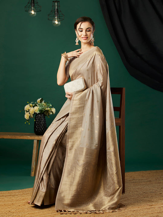 Nylon Jacquard Banarasi Silk Saree With Blouse Piece