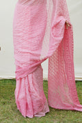 Pink Georgette Saree With Blouse Piece