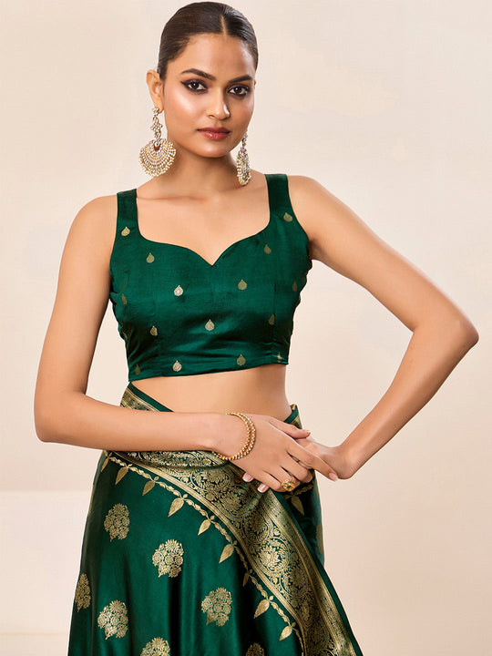 Satin Silk Banarasi Silk Saree With Blouse Piece