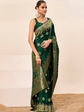 Satin Silk Banarasi Silk Saree With Blouse Piece