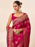 Satin Silk Banarasi Silk Saree With Blouse Piece