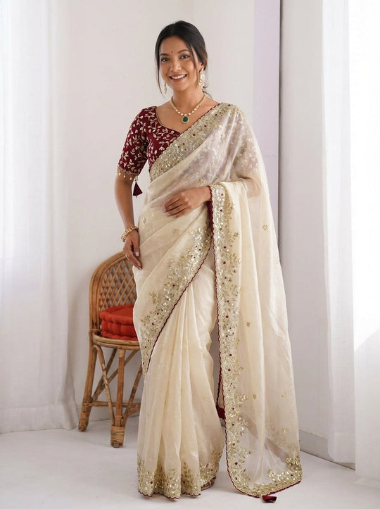 Embellished Embroidered Saree