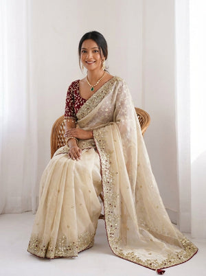 Embellished Embroidered Saree