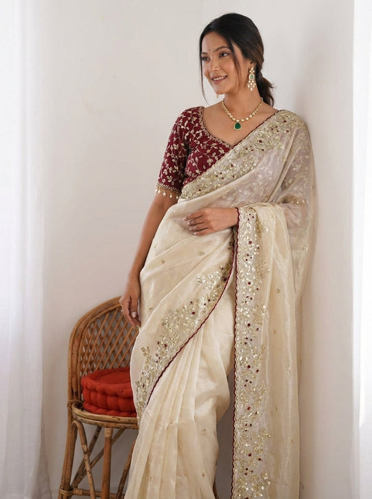 Embellished Embroidered Saree