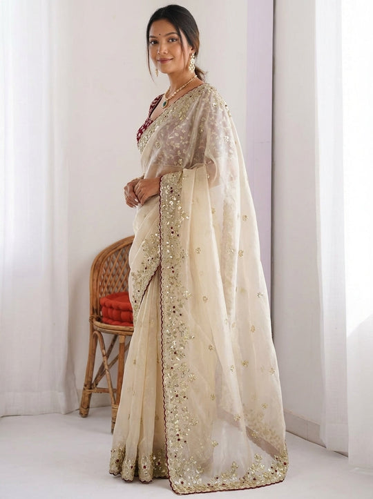 Embellished Embroidered Saree