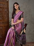 Purple Semi Modal Saree With Blouse Piece