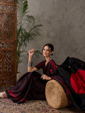 Black Semi Modal Saree With Blouse Piece
