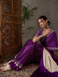 Purple Semi Modal Saree With Blouse Piece
