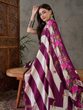 Wine Semi Modal Saree With Blouse Piece