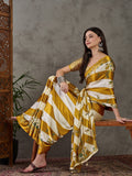 Yellow Semi Modal Saree With Blouse Piece
