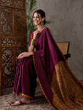 Wine Semi Modal Saree With Blouse Piece