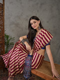 Wine Semi Modal Saree With Blouse Piece