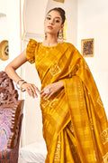 Fire Yellow Cotton Saree