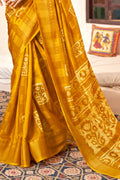 Fire Yellow Cotton Saree