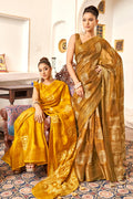 Fire Yellow Cotton Saree