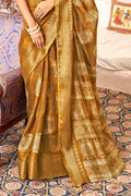 Medallion Yellow Cotton Saree