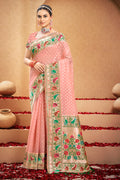 Pink Cotton Saree With Blouse Piece
