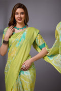 Green Georgette Saree With Blouse Piece