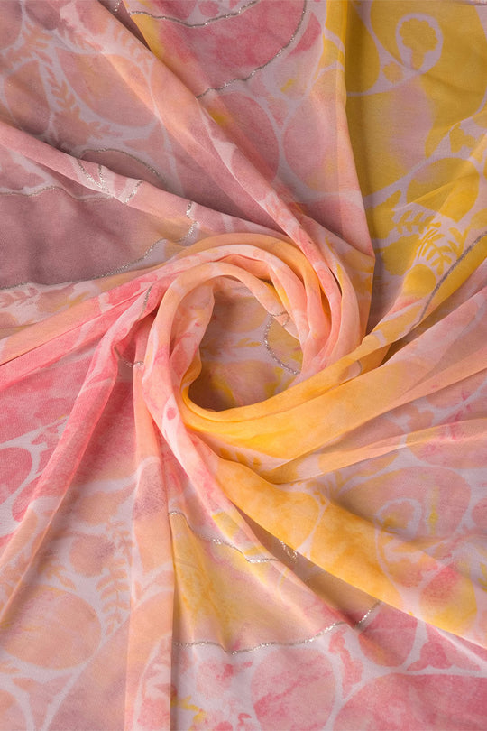 Pink Georgette Saree With Blouse Piece