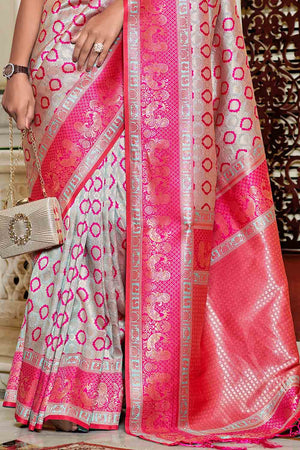 Taffy Pink Banarasi Saree