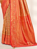 Red Banarasi Silk Saree With Blouse Piece