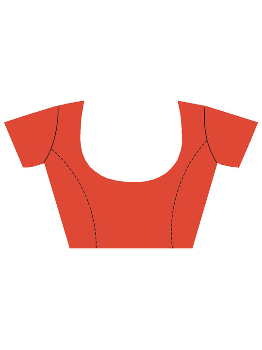 Red Banarasi Silk Saree With Blouse Piece