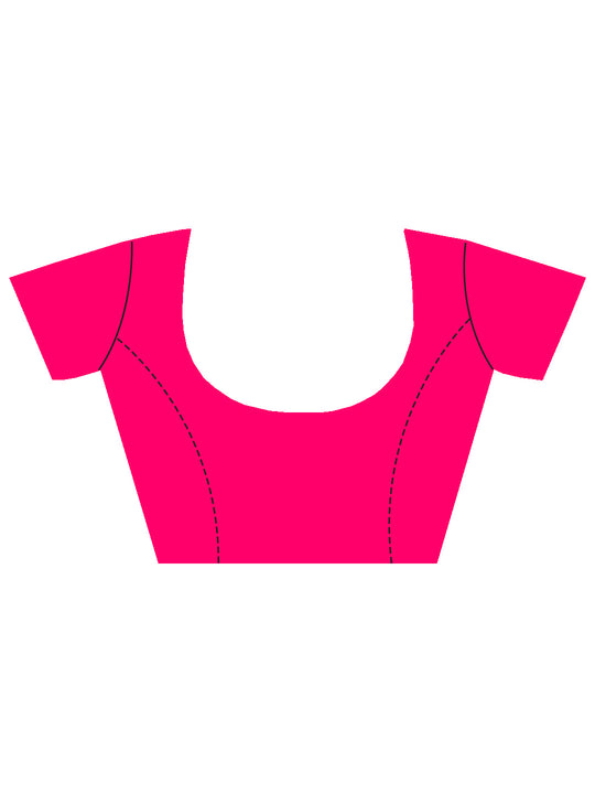 Pink Banarasi Silk Saree With Blouse Piece