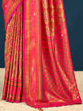 Pink Banarasi Silk Saree With Blouse Piece