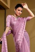 Rose Pink Organza Saree