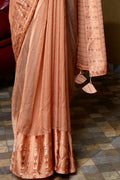 Cantaloupe Beige Organza Saree