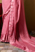 Flamingo Pink Organza Saree