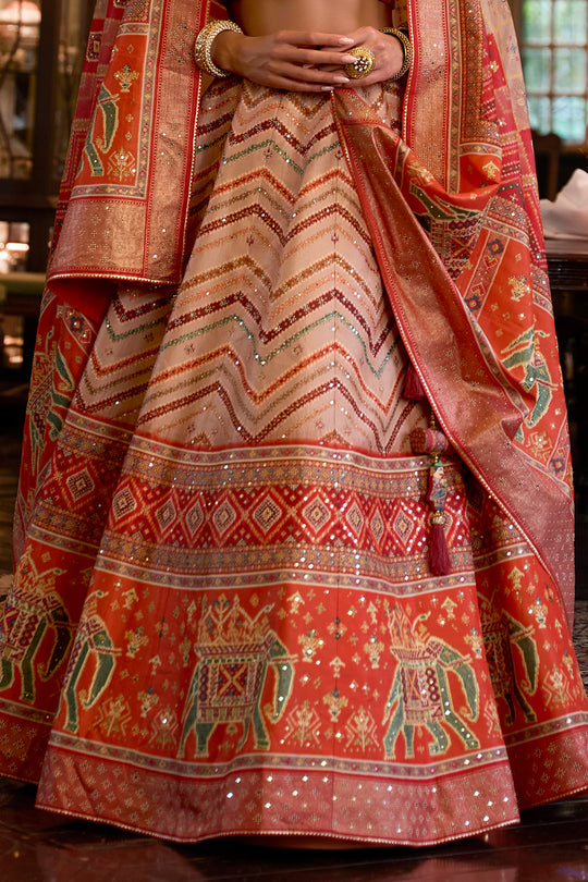 Ombre Yellow Silk Lehenga Choli