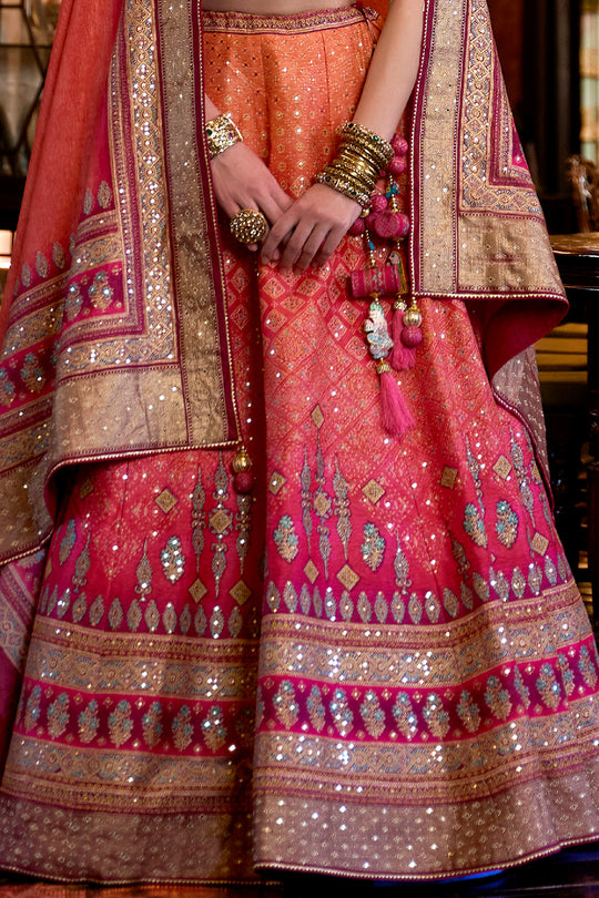 Magenta Pink Silk Lehenga Choli