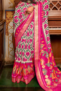 Hot Pink Ikat Saree