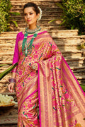 Pearlescent Magenta Pink Paithani Saree