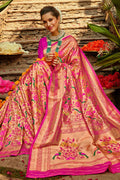 Pearlescent Magenta Pink Paithani Saree